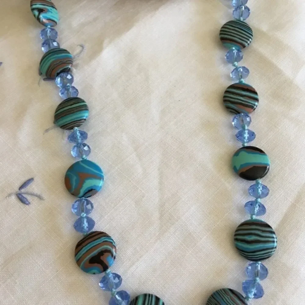 𝅺howlite blue gem stone necklace blue crystal necklace, blue turquoise necklace